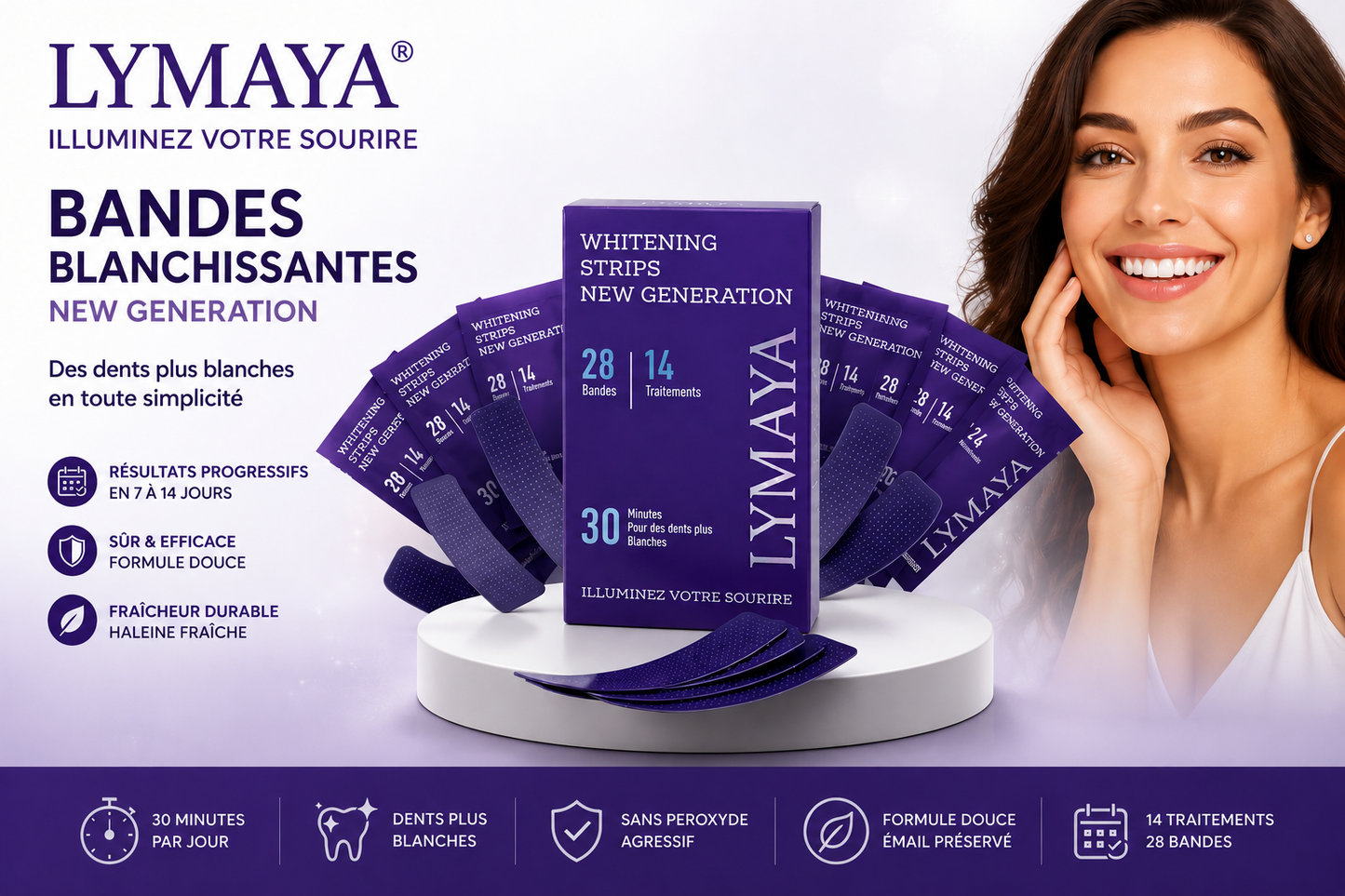 Bandes de Blanchiment Dentaire LYMAYA