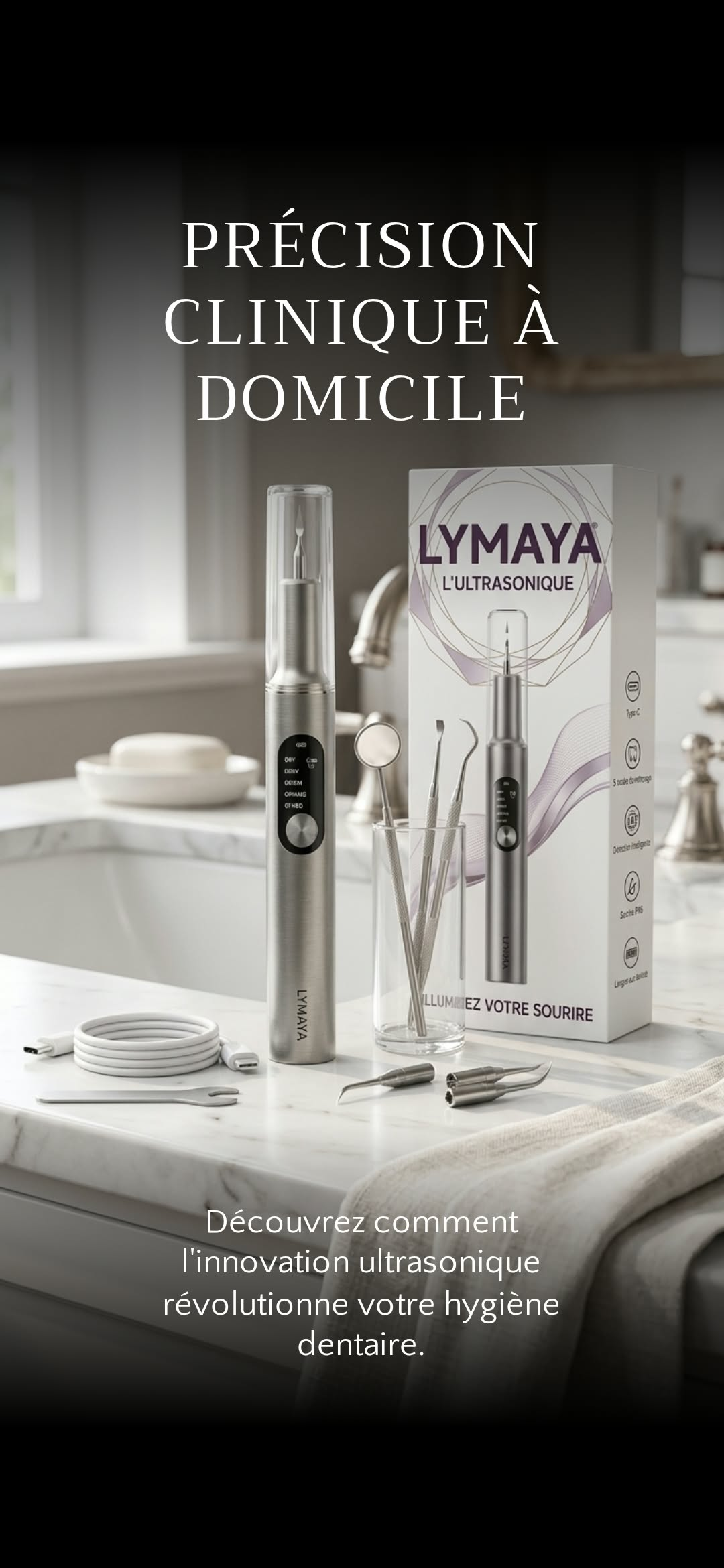 LYMAYA Ultrasonic Dental Scaler - Anti-Plaque & Anti-Tartar